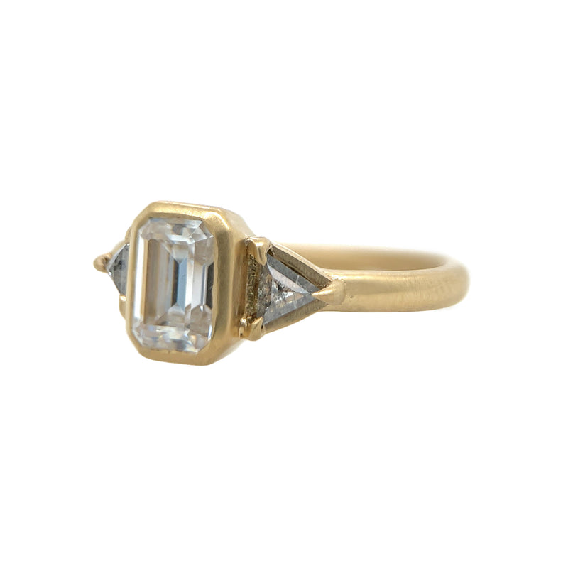 Moissanite and Diamond June Ring
