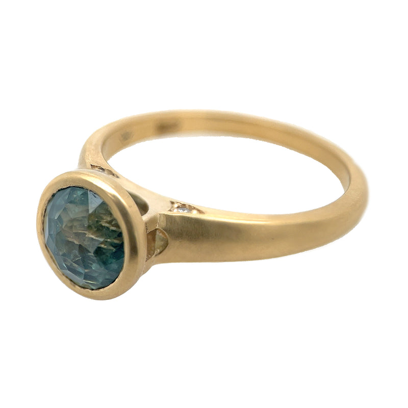 Floating Bezel Bridge Basket - Montana Sapphire