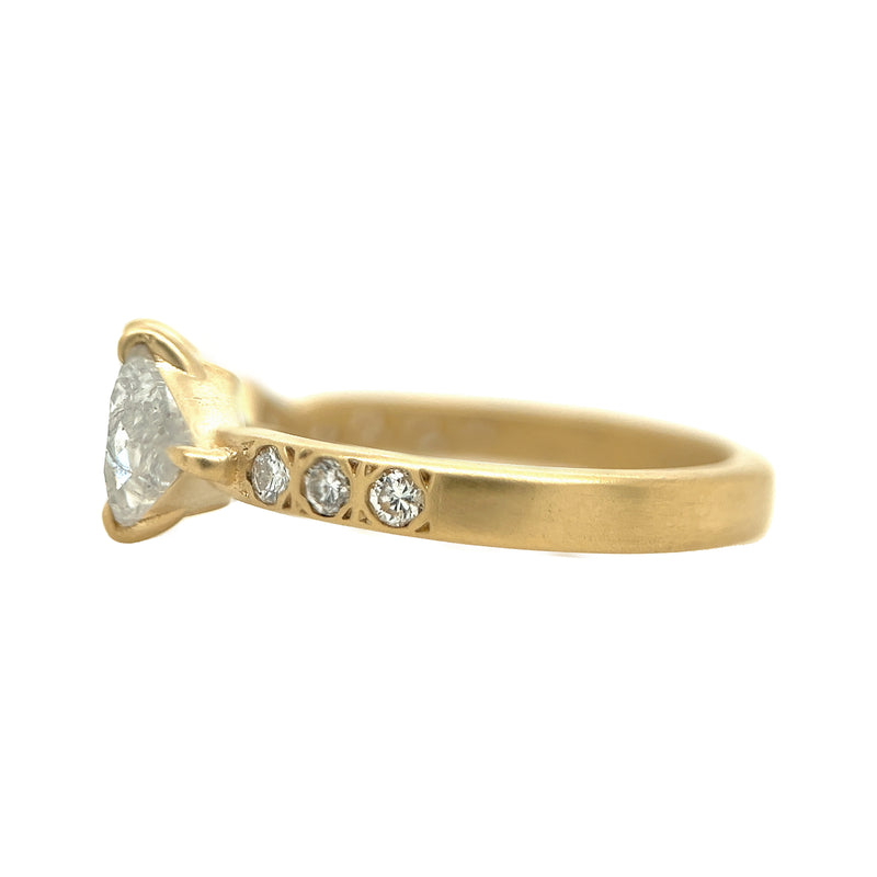 Diamond & Moissanite Duo Athena Triangle Ring