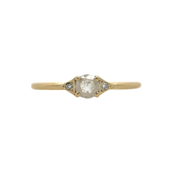 Rustic Diamond Aster Stacking Ring