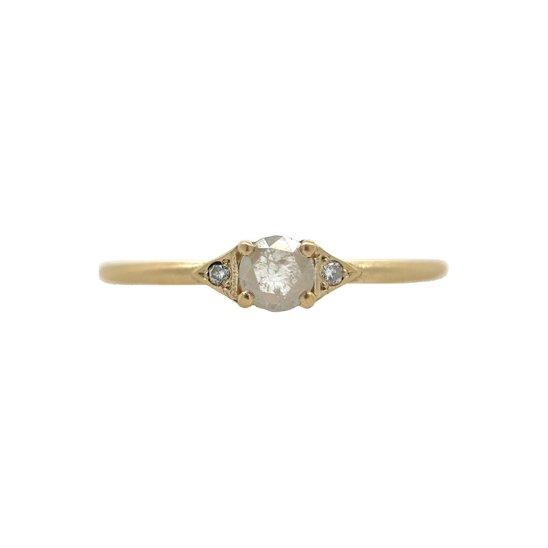 Rustic Diamond Aster Stacking Ring