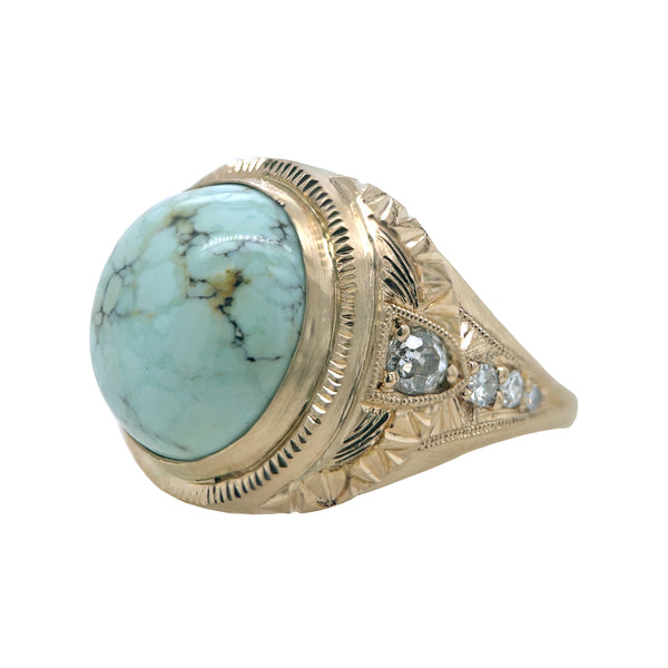 Variscite Engraved Ring