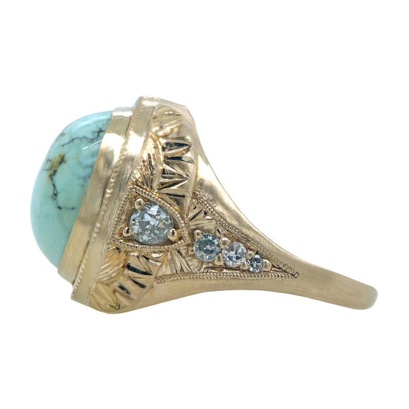 Variscite Engraved Ring