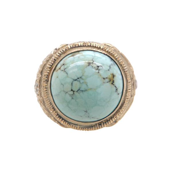 Variscite Engraved Ring