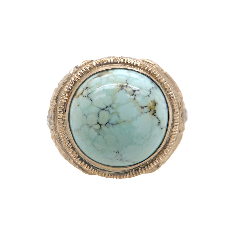 Variscite Engraved Ring