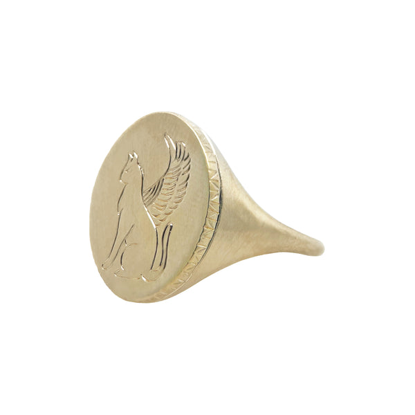 Winged Cat Sigil Ring