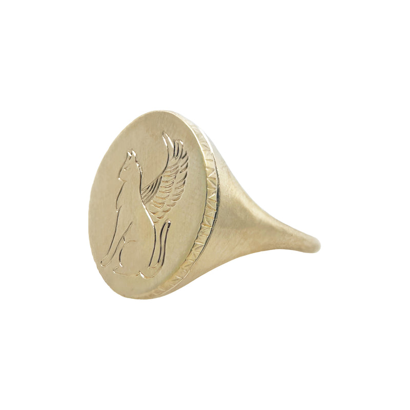 Winged Cat Sigil Ring