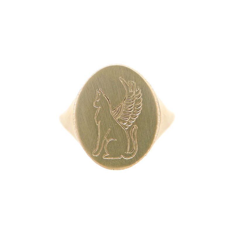 Winged Cat Sigil Ring