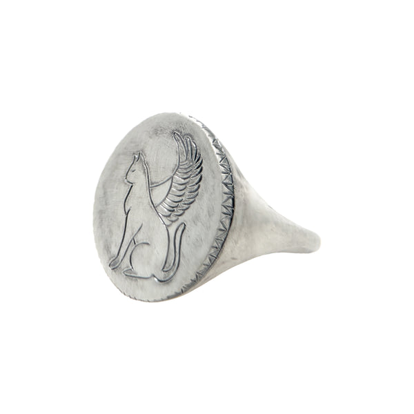 Winged Cat Sigil Ring