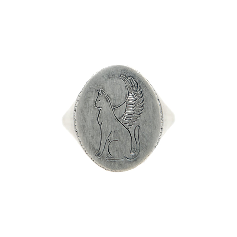 Winged Cat Sigil Ring