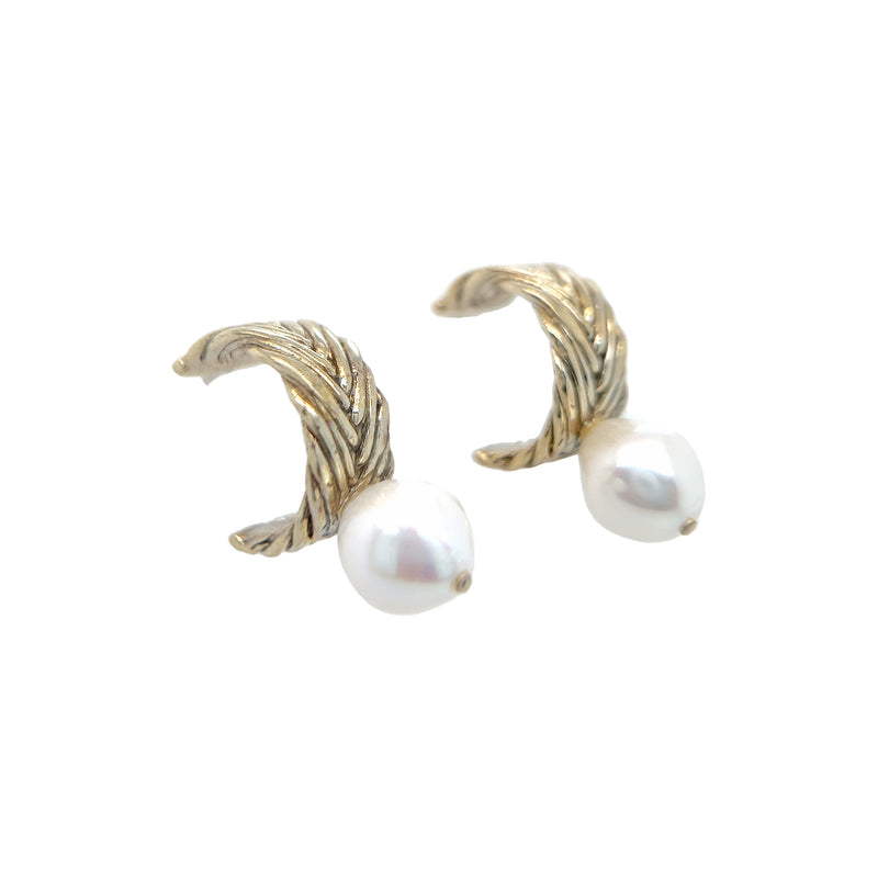 Marina Hoops with Petite Pearls