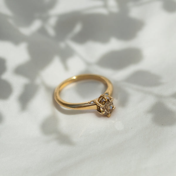 Bridge Basket Ring - .90ct Champagne Diamond