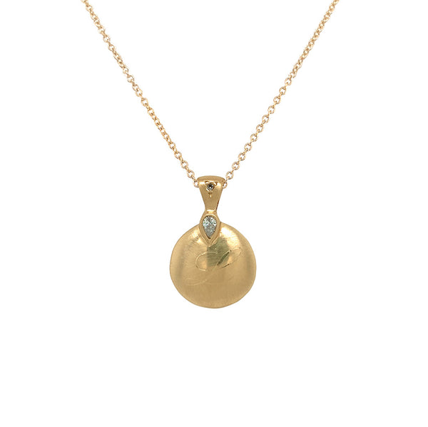 Pear Disk Pendant Necklace