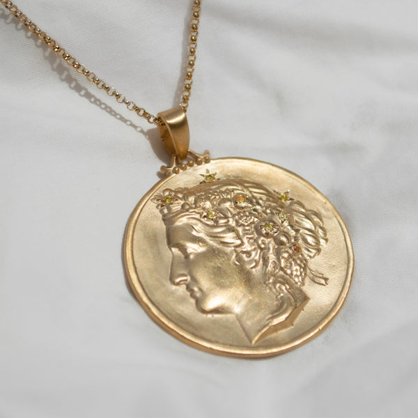 Large Flower Portrait Necklace